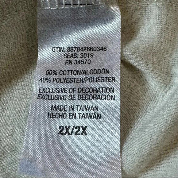 IB Diffusion 2X Shirt Top Yellow Floral Landscape Short Sleeve Scoop Neck Cotton - Picture 6 of 7